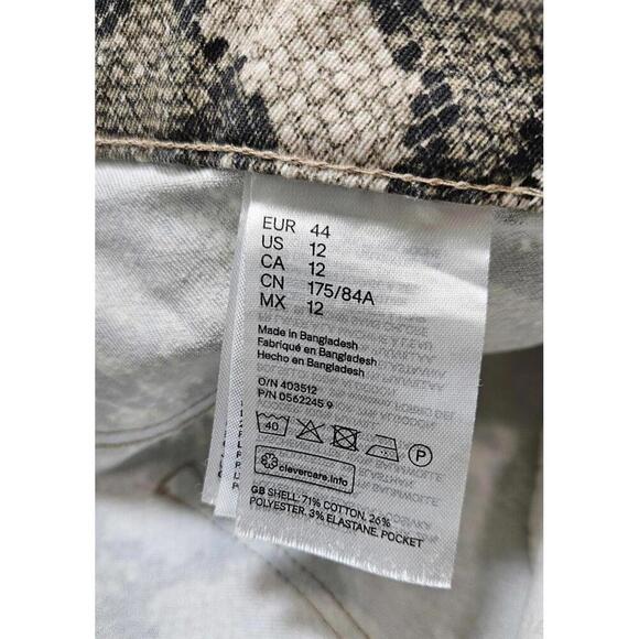 H&M Women's Snake Print Denim Jeans Pants Size 12 - Picture 6 of 10